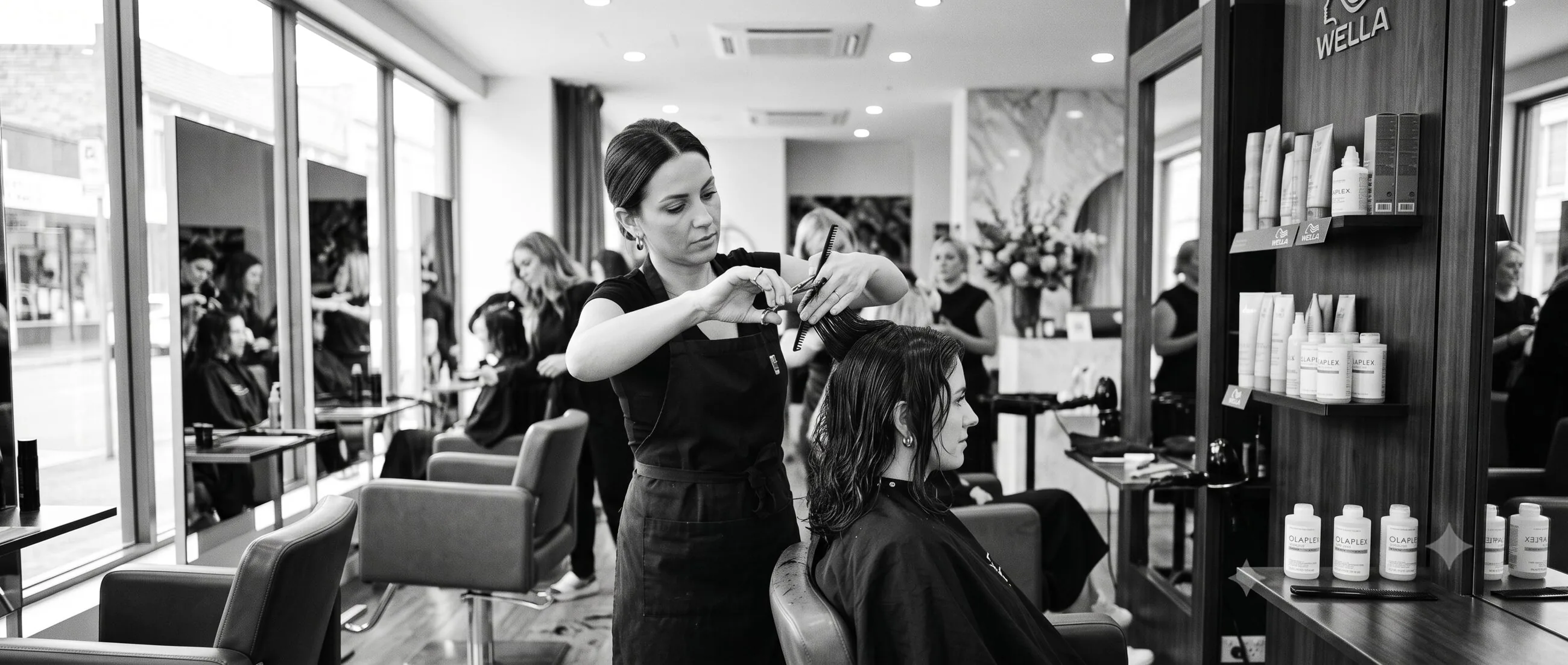 Stylistin bei der Arbeit im NOIR Hair Studio